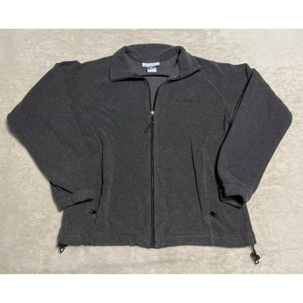 Columbia Jacket Mens Medium Gray Fleece Full Zip Soft Coat